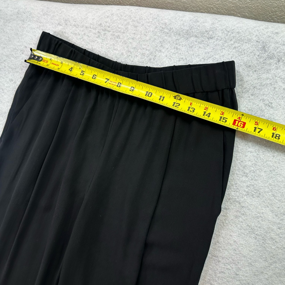 Eileen Fisher Black silk crepe joggers - Picture 9 of 11